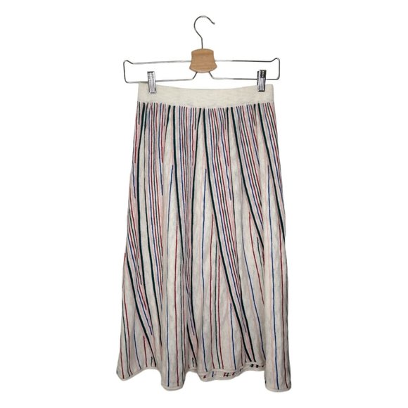 ASOS Co Ord Knitted Skirt in Stripe Cotton Linen Sweater Knit Size 4 - Picture 8 of 11